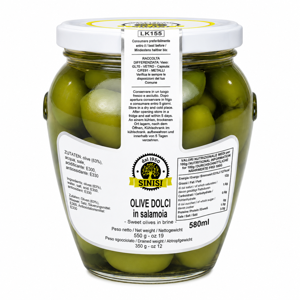 Olive Verdi Dolci Sinisi 550 GR