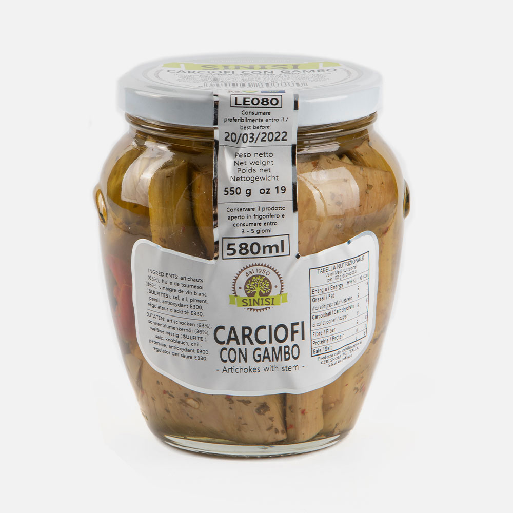 Carciofi Con Gambo Sinisi 550Gr