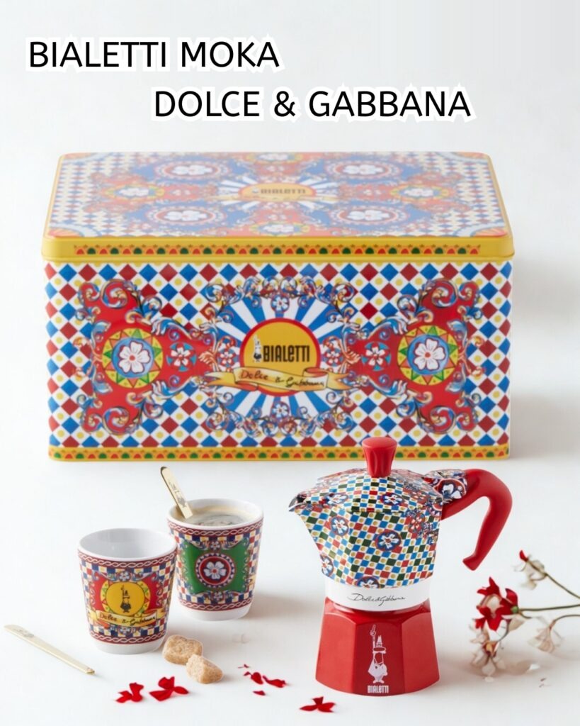 Set moka Express 2tz + Bicc+Palet D&G Rojo Bialetti