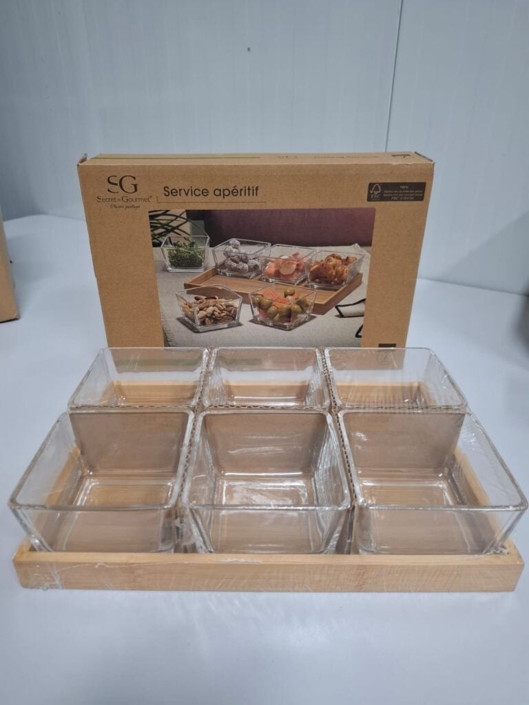 Set 6 Antipastiera Cubi Transparente c/ Supporto