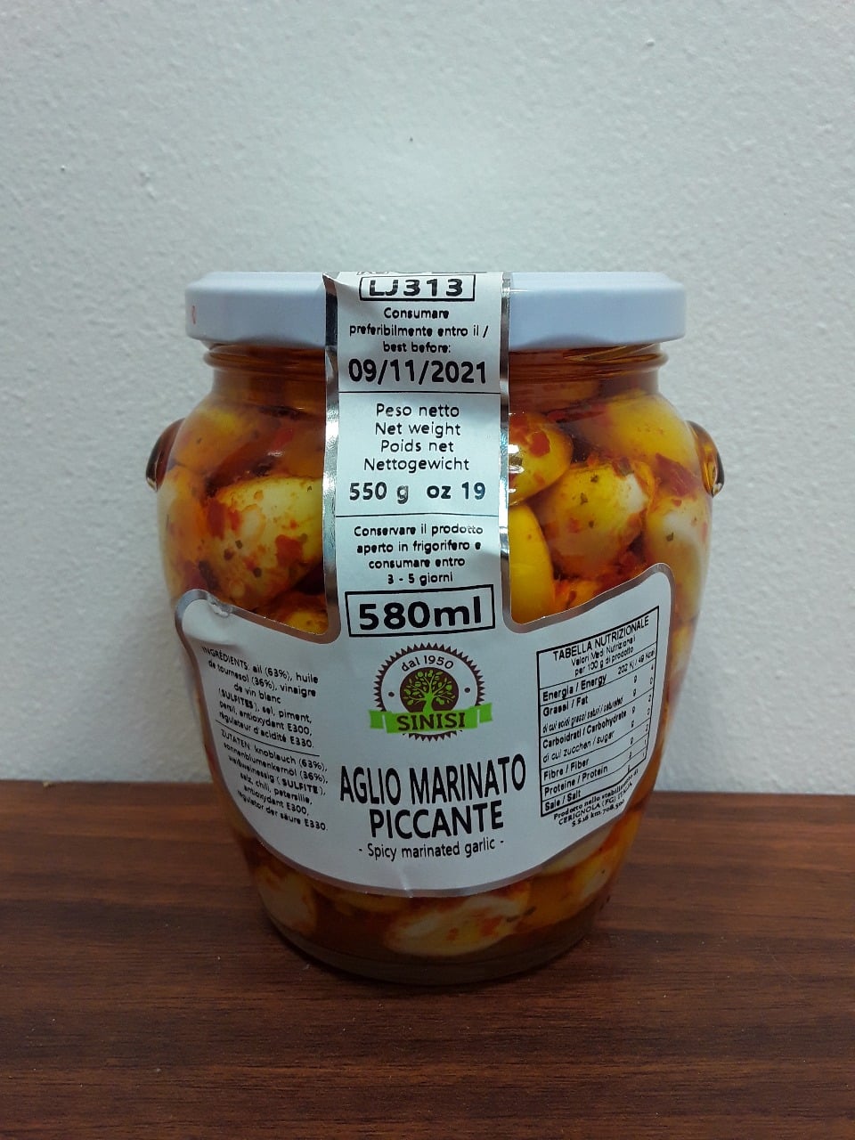 Aglio Marinato Piccante Sinisi 550 Gr