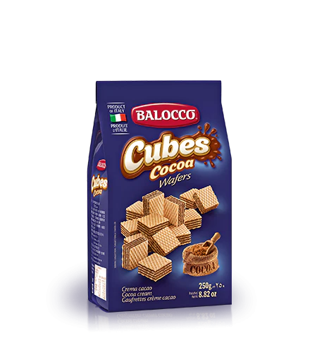 Wafers Cubes Cocoa Balocco 250GR