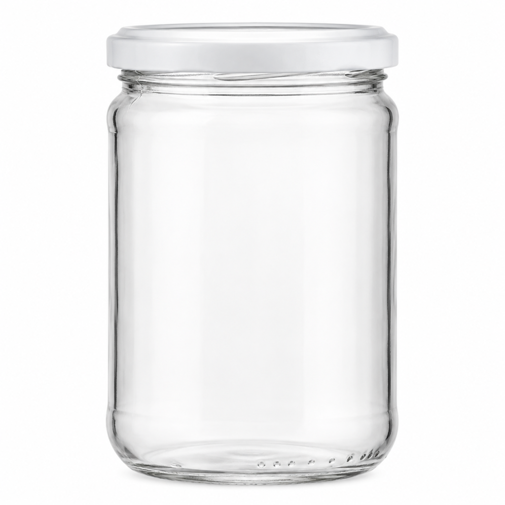 Vaso In Vetro C/coper Bianche 720 Cc