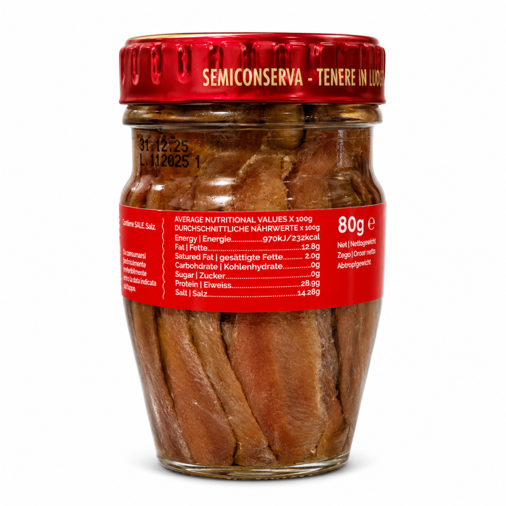Filetti Accighe Olio Di Semi Di Girasole Vetro 80 GR Castrovinci