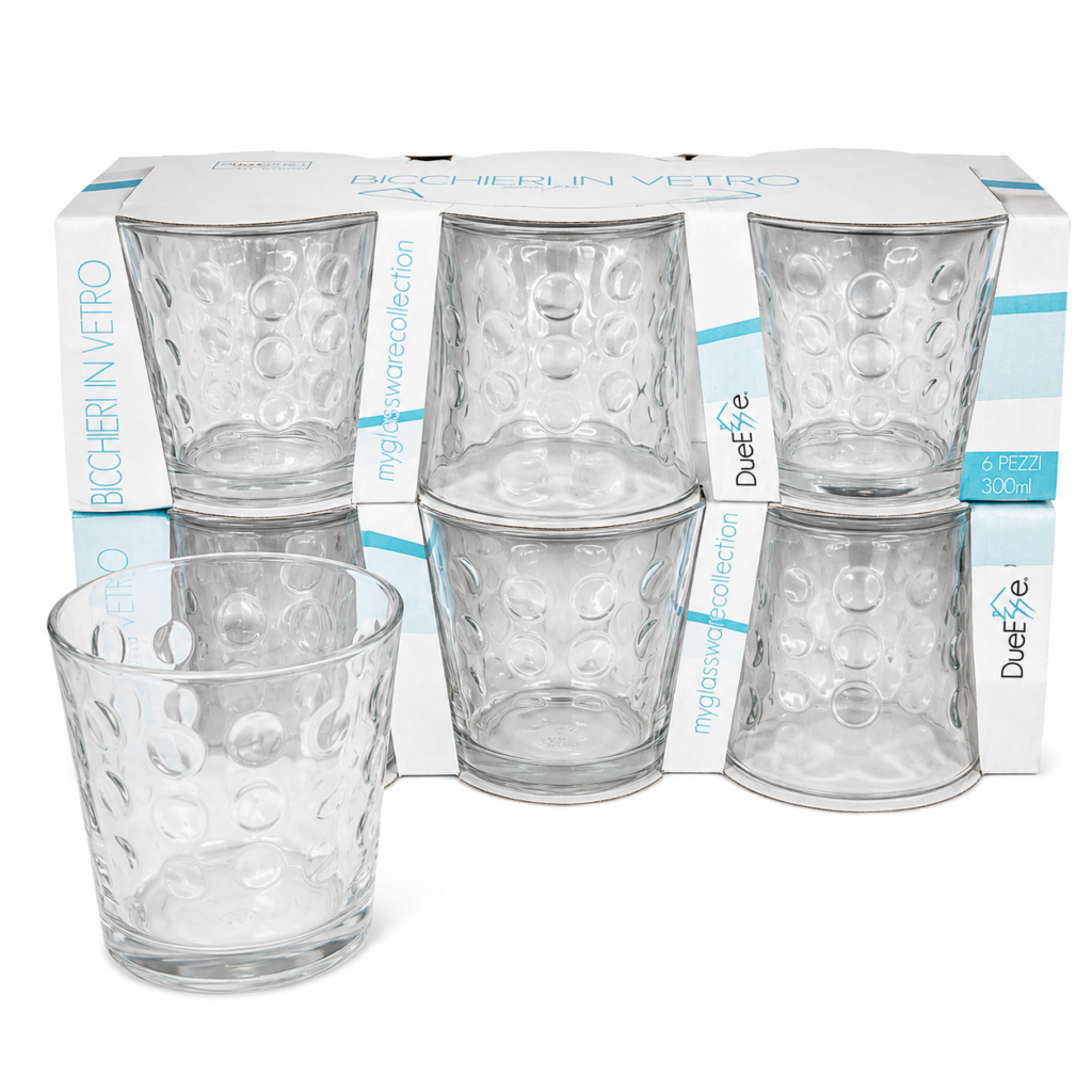 CONF. 6 BICCHIERI IN VETRO 300 ML