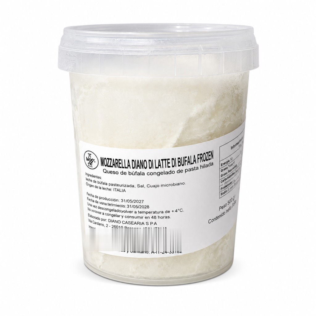 Queso Mozzarella Di Bufala Importada Ovalina 250 GR Diano
