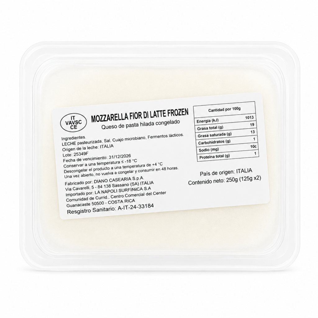 Queso Mozzarella Vaccina 250 GR Diano Importada